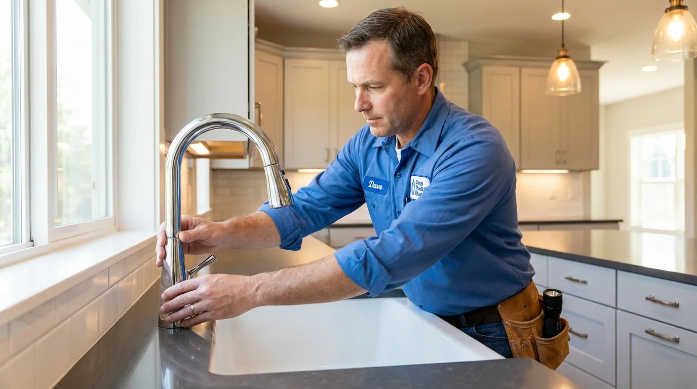 Kitchen faucet installation by Johns Plumbing LLC in Ellsworth